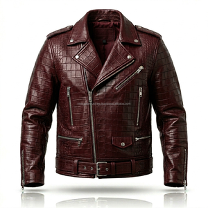 Blouson de motard asymétrique respirant en peau de mouton de luxe pour homme, style urbain, fermeture éclair personnalisée, collection 2026, directement de l'usine - Product Image 2
