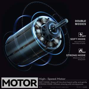 Ensemble de rasoirs électriques rechargeables par USB pour hommes, tête de rasage magnétique à trois lames, corps en métal, étanche IPX7, rasoir pour le visage - Product Image 2