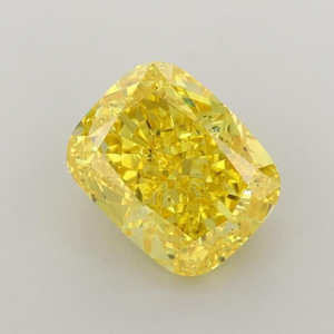Diamante Cultivado en Laboratorio de Corte Cojín de 2 Quilates, Color Amarillo Intenso, Claridad VS, Certificado IGI, Dureza 10 Mohs, Diamante Suelto para Joyería - Product Image 1