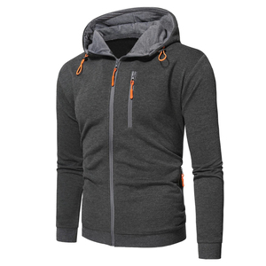 Vente en gros de sweats à capuche avec logo personnalisé pour hommes 100% coton français éponge fermeture éclair cordon de haute qualité brodé OEM vêtements - Product Image 1