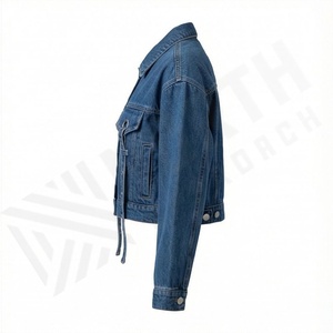 Meilleur Prix Veste en Jean Femme Automne Coton Coupe Ample Décontractée Couleur Personnalisable Épaules Tombantes Style Décontracté Streetwear Tendance - Product Image 3