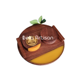 Bela Artisan Ramadan Plateau avec Bukhoor Brûleur Nouveauté Coffret Cadeau pour Femmes pour la Fête des Mères Promotions d'Affaires Bois Fait Main - Product Image 4