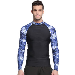 Protector de erupción teñido liso ligero de secado rápido para hombres Ropa de entrenamiento Servicio OEM Protector de erupción para hombres en varios colores - Product Image 1