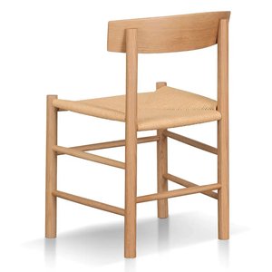 เก้าอี้รับประทานอาหารไม้สักธรรมชาติ Otway พร้อมหวายทอสําหรับร้านอาหารคาเฟ่ การใช้งานรับประทานอาหารกลางแจ้งในร่ม - Product Image 4