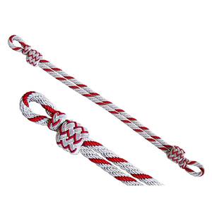 Cordón de Macramé Trenzado Dorado con Rayas Plateadas, Cordón Recubierto para Uniformes Ceremoniales - Product Image 4