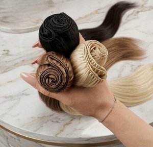 Extensiones de Cabello Premium con Trenzado de Plumas, Hechas con Cabello Humano 100%, Estilo Liso y Ondulado, 80% de Densidad - Product Image 2