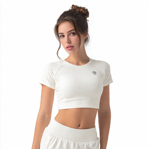 เสื้อครอปท็อปพิมพ์ลาย OEM ผ้าโพลีเอสเตอร์ 100% สำหรับผู้หญิง ออกกำลังกาย ฟิตเนส เสื้อซับลิเมชั่น เสื้อโยคะ ออกกำลังกาย เสื้อชั้นในพิมพ์ลายสำหรับผู้หญิง - Product Image 6