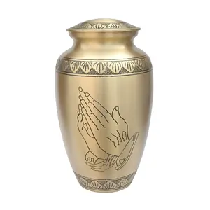 Bronze Prayer Hand Urn Premium Design Housewarming Memorial Ashes Storage Urn Cheap Funeral Supplies