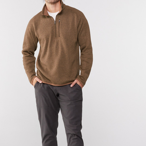 Suéteres de lana de invierno personalizados Suéteres de lana transpirables más vendidos para hombres Suéteres de lana con cremallera de cuarto - Product Image 4