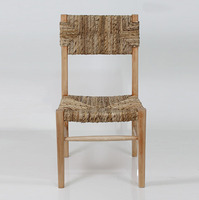 Chaise de salle à manger de loisirs moderne en teck tressé de haute qualité avec housse amovible pour la maison, le bureau, le salon, l'appartement