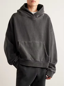 Sweat à capuche grande taille délavé vintage en détresse à la mode - Product Image 6