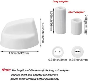 Paquete de 4 perillas de control universales de repuesto con 12 adaptadores para <span class=keywords><strong>horno</strong></span>/estufa/Rang (<span class=keywords><strong>blanco</strong></span>) - Product Image 2