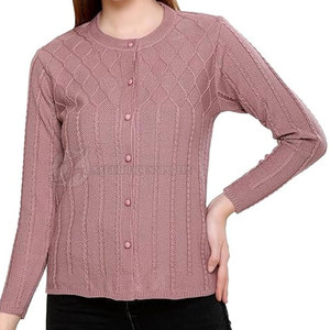 Suéteres de punto cálidos de invierno OEM para mujer, suéter de punto de moda personalizado de Color sólido para Otoño e Invierno - Product Image 1