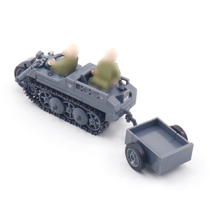 WW2 Kettenkrad Sd.Kfz.2 Gepantserd voertuig Rupsfiets Militair Duits Half-Track Gepantserd voertuig Bouwblok Speelgoed - Product Image 5