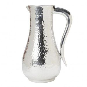 Pichet à eau en métal argenté en aluminium avec poignée en corde fabriquée par India - Product Image 4