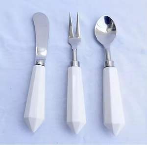 Handmade Elegant Decorative <b>Flatware</b> Cutlery Set with Marble Handle Stainless Steel for Home Kitchen or Wedding Usage - Product Image 3