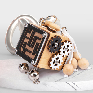 Bằng Gỗ Mầm Non Giáo Dục Học Tập Đồ Chơi DIY Fidget Cảm Giác Trò Chơi Bận Bận Hội Đồng Quản Trị Khối <span class=keywords><strong>Cube</strong></span> Cho Trẻ Em - Product Image 6