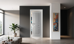 Porte Imic 1600 P Porte intérieure en bois moderne Simplicité élégante Lignes géométriques raffinées Caractéristique imperméable Design pantographique - Product Image 2