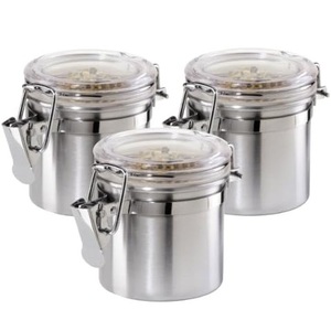 ขวดเครื่องเทศในครัวใหม่ L ยืนยันสแตนเลสสตีลพร้อมฝา-กันสนิมโลหะสีเงินตามสั่ง - Product Image 3