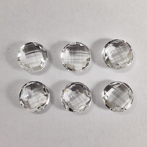 Cristal naturel Quartz 10mm briolette ronde 3.3 cts cercle étincelant damier crysta pour pendentif bonne qualité pierre précieuse en vrac - Product Image 4