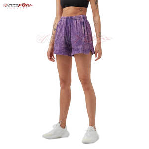 Short de lavage à l'acide de style cool pour les femmes avec ourlet droit et short de lavage à l'acide pour femmes chic urbain confortable - Product Image 6