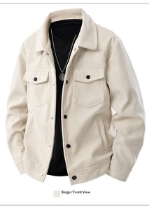Chaqueta Casual de Moda para Hombre, de Pana, Holgada, de Primavera y Otoño, con Logotipo Personalizado Bordado OEM, Precio de Fábrica de China y Bangladesh - Product Image 3