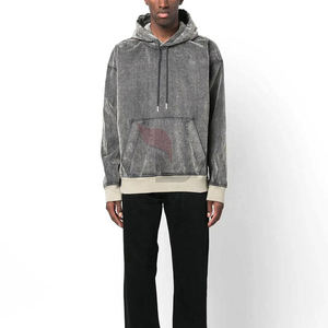 เสื้อมีฮู้ดสำหรับผู้ชายวินเทจผ้าคอตตอนรุ่นเฮฟวี่เวทผ้าฝ้ายโอเวอร์ไซส์ผ้าเทอร์รี่ปักตามสั่งเสื้อผ้าแนวสตรีทผ้าคอตตอนผสม - Product Image 4