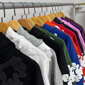 เสื้อสเวตเตอร์แบบสวมหัวมีฮู้ดสำหรับผู้ชายเสื้อวอร์มผ้าคอตตอน100% พิมพ์ลายพัฟฟ์เฮฟวีเวตสำหรับผู้ชาย - Product Image 3