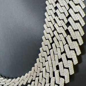 Cadena cubana de Plata de Ley 925 de lujo VVS Moissanite Diamond Iced Out Hip Hop joyería chapada en oro cadenas finas collares para hombres - Product Image 1