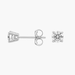 Asequibles Pendientes de Diamantes Redondos Brillantes de Cuatro Puntas de 0.50 Ct, Diamantes Cultivados en Laboratorio en Oro de 14K, para Uso Diario, Regalo - Product Image 3