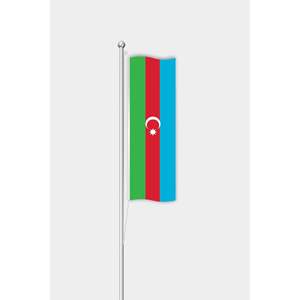 Customizable Azerbaidjan Vertical <b>Flag</b> Outdoor Digital Printed Nylon Silk Polyester with Aluminum <b>Pole</b> <b>for</b> Automotive Use - Product Image 1