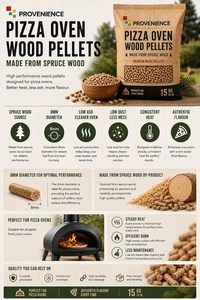 Briquettes de bois pour four à pizza 15kg, bois d'épinette, diamètre 50mm, faible teneur en cendres, combustion propre, faible production de poussière - Product Image 3