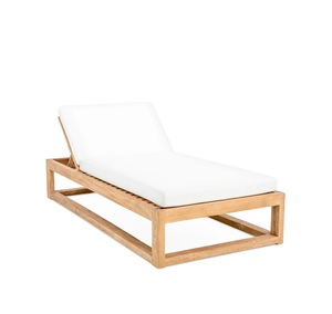 Chaise longue de style moderne en bois de teck massif pour l'extérieur Dossier réglable pour la piscine, le jardin ou les meubles d'hôtel - Product Image 1