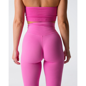 เลกกิ้งผ้ายืดแฟชั่นสำหรับผู้หญิงกางเกงออกกำลังกายสำหรับผู้หญิงเอวสูงและนุ่มเป็นเอกลักษณ์ของ2.0สีชมพูแบบสั่งทำล่าสุด - Product Image 3