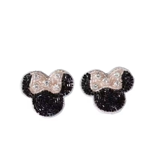 Customized <b>Black</b> Bead Graduation Gown <b>Earrings</b> Handmade Beaded Dangle Jewelry <b>for</b> Girls and <b>Women</b> - Product Image 1