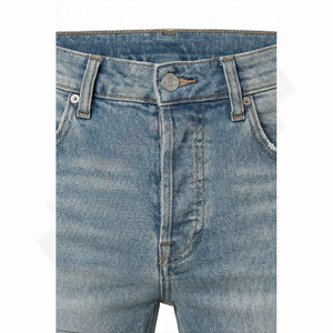 Jeans de Mezclilla para Hombre, Estilo Vintage, Lavado, Desgastado, Corte Recto, 100% Algodón, Primavera, Verano, Otoño - Product Image 4