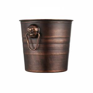 Hielera de Metal con Diseño Martillado, Acabado Dorado Latón, Enfriador de Vino para Hogar, Hotel, Bar, con Asa - Product Image 3