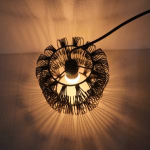 Lustre rond en fer de luxe avec finition noire, hauteur réglable et dimmable pour la maison, le bureau, l'hôtel, le salon - Product Image 6