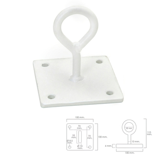 Gancio Wolfpack con piastra multiuso, chiuso, bianco - Product Image 1