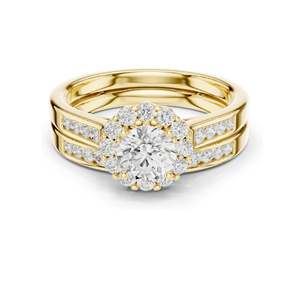 Bague de fiançailles pour femme avec diamant de laboratoire rond brillant de 1,25 carat, clarté VVS-VS EF, or 18 carats, 14 carats, 10 carats et argent 925 - Product Image 3