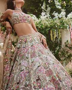 Pakistani Indian Ethnic Wedding Party Wear Dress Net Fabric Heavy Embroidery Gown <b>Lehenga</b> Choli ZAIN EXPORTS Quick Dry All - Product Image 5