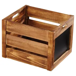 New Look Unfinished Hand Crafted Storage Crate Wooden Fruit Boxes Rustic Wooden Crates with Vintage Decorative Display