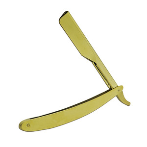 Navaja de Afeitar Recta Marca Golden UBI para Hombre, Profesional, de Acero con Alto Contenido de Carbono, Sistema de Cuchillas Reemplazables - Product Image 1