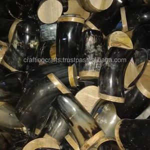 Auténticos Vasos Cortos de Cuerno de Búfalo Hechos a Mano, Ecológicos, Pulidos, Artesanía Natural de Animales, Artesanía Vikinga, Navidad, al por Mayor - Product Image 3
