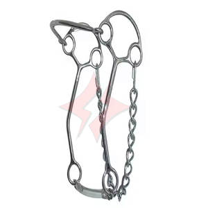 Bride Hackamore anatomique de haute qualité avec culotte de rembourrage souple Hackamore en acier inoxydable avec embout de bâillon hollandais et argent allemand - Product Image 1
