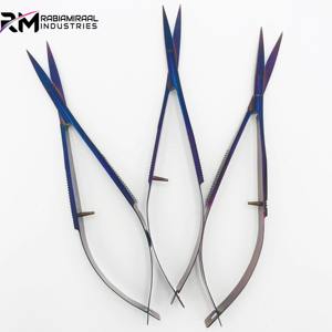 RMI Blue Plasma Spring Scissor Extra Sharp Russian Curved Cuticle Micro Tijeras para el recorte de cejas DE LA RMI-MZ-SPS-1611 - Product Image 1
