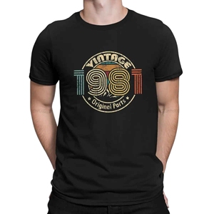 T-shirt streetwear graphique vintage 1981 décontracté pour hommes, qualité supérieure, motif uni 100% coton - Product Image 1