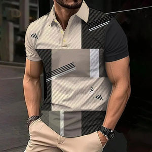 Haute qualité personnalisé tricoté surdimensionné séchage rapide à manches courtes Zip Boxy sport pour chemises 100% coton Anti-rides broderie hommes - Product Image 3