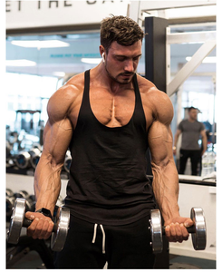 Men's Muscle Tank Top Sleeveless Fitness Bodybuilding <b>Stringer</b> <b>Vest</b> Athletic Training Wear - Product Image 6