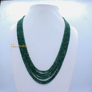 Cuentas de piedras preciosas de 6 capas de la mejor calidad, precio al por mayor, collar de piedras preciosas curativas redondas facetadas de Esmeralda natural, joyería fina - Product Image 1